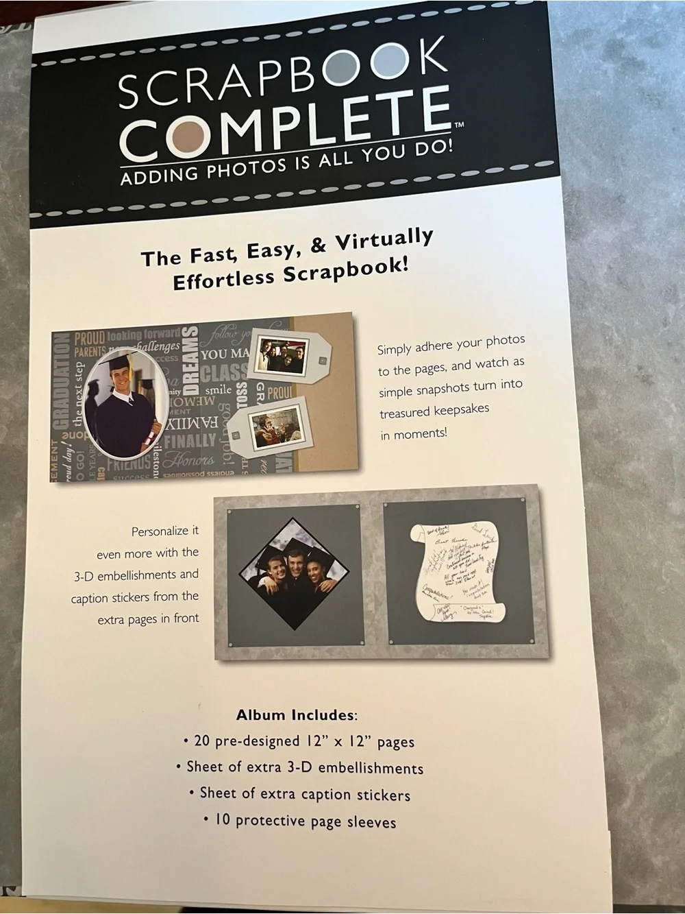 C.R. Gibson Tapestry Complete Graduation Scrapbook for Capturing Memories (New)
